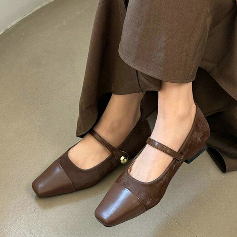 Women'S Fashion Footwear - รองเท้าแมรี่เจนสำหรับผู้หญิง รองเท้าส้นหนาแบบหรูหรา รองเท้าแตะแบบสวม ดีไซน์เนอร์ รองเท้าส้นเตี้ยแฟชั่น รองเท้าเดินสบายสำหรับผู้หญิง