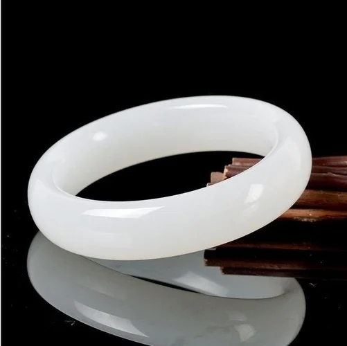 Women Fashion Jewellery - ของแท้หยกสีขาวธรรมชาติสร้อยข้อมือกำไลข้อมือ Charm เครื่องประดับอัญมณีแฟชั่นอุปกรณ์เสริมมือแกะสลัก Lucky Amulet ของขวัญของเธอผู้ชาย