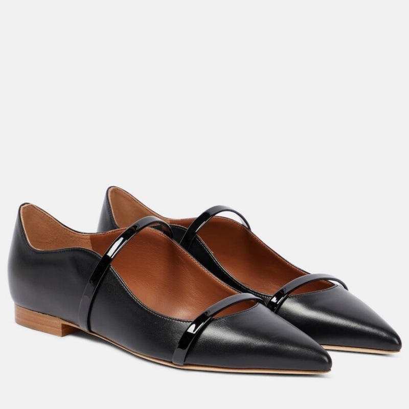 Women'S Fashion Footwear - รองเท้าส้นสูงแฟชั่นผู้หญิงสำหรับฤดูใบไม้ร่วง หัวแหลม สวมแบบสลิปออน ส้นเหลี่ยม ประดับโลหะ รองเท้าส้นเตี้ย
