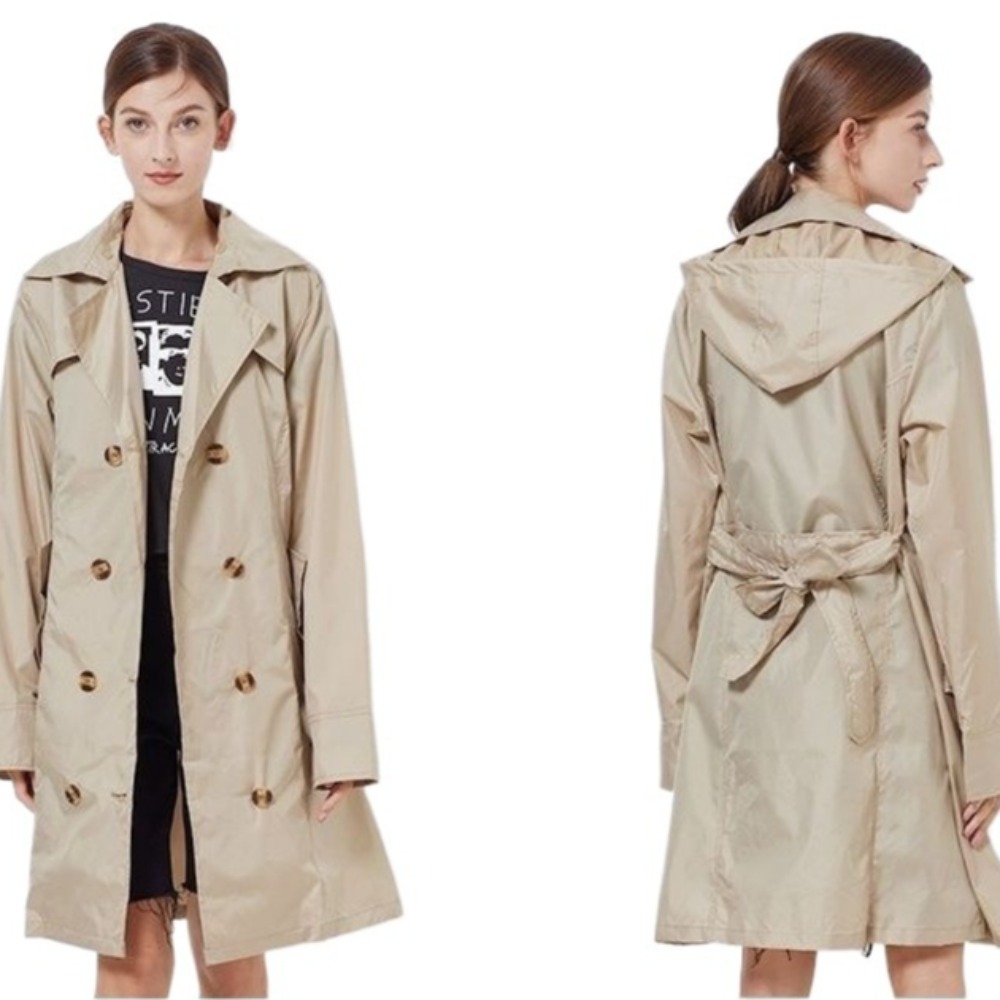 Women'S Fashion Raincoat - เสื้อกันฝนน้ำหนักเบาสำหรับผู้ใหญ่ พร้อมเข็มขัด พกพาสะดวก เหมาะสำหรับกิจกรรมกลางแจ้ง เดินป่า ตกปลา