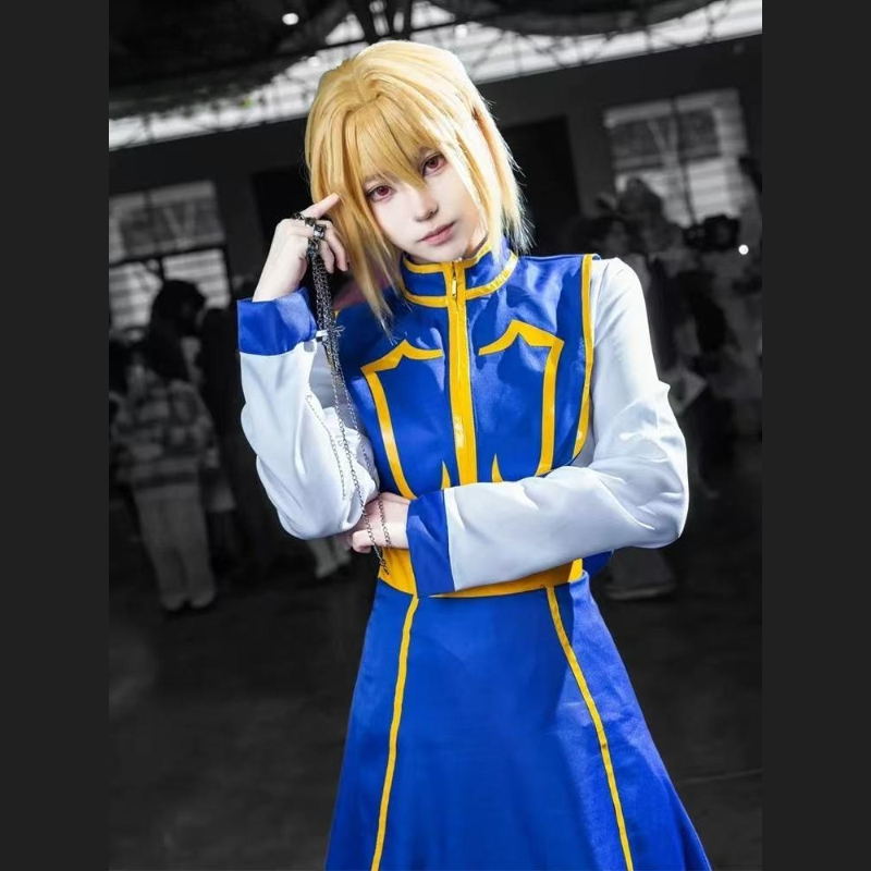 Knitted Vest Women - อะนิเมะ HUNTER X HUNTER คุราปิก้าคอสเพลย์เครื่องแต่งกายคุราปิก้าสีฟ้าชุดฮาโลวีนปาร์ตี้คาร์นิวัลแต่งตัวผู้ชายผู้หญิงชุดกิโมโน