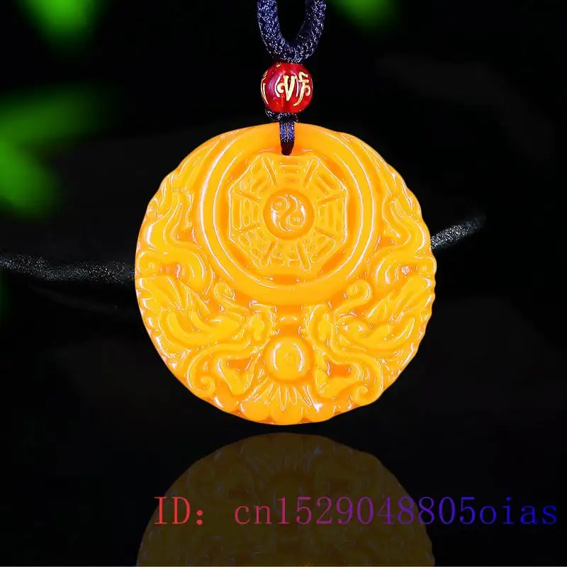 Women Fashion Jewellery - สีเหลืองหยกมังกรจี้ของขวัญผู้ชายแกะสลักจีน Charm สร้อยคอแฟชั่นอุปกรณ์เสริมธรรมชาติผู้หญิง Amulet เครื่องประดับ Lucky