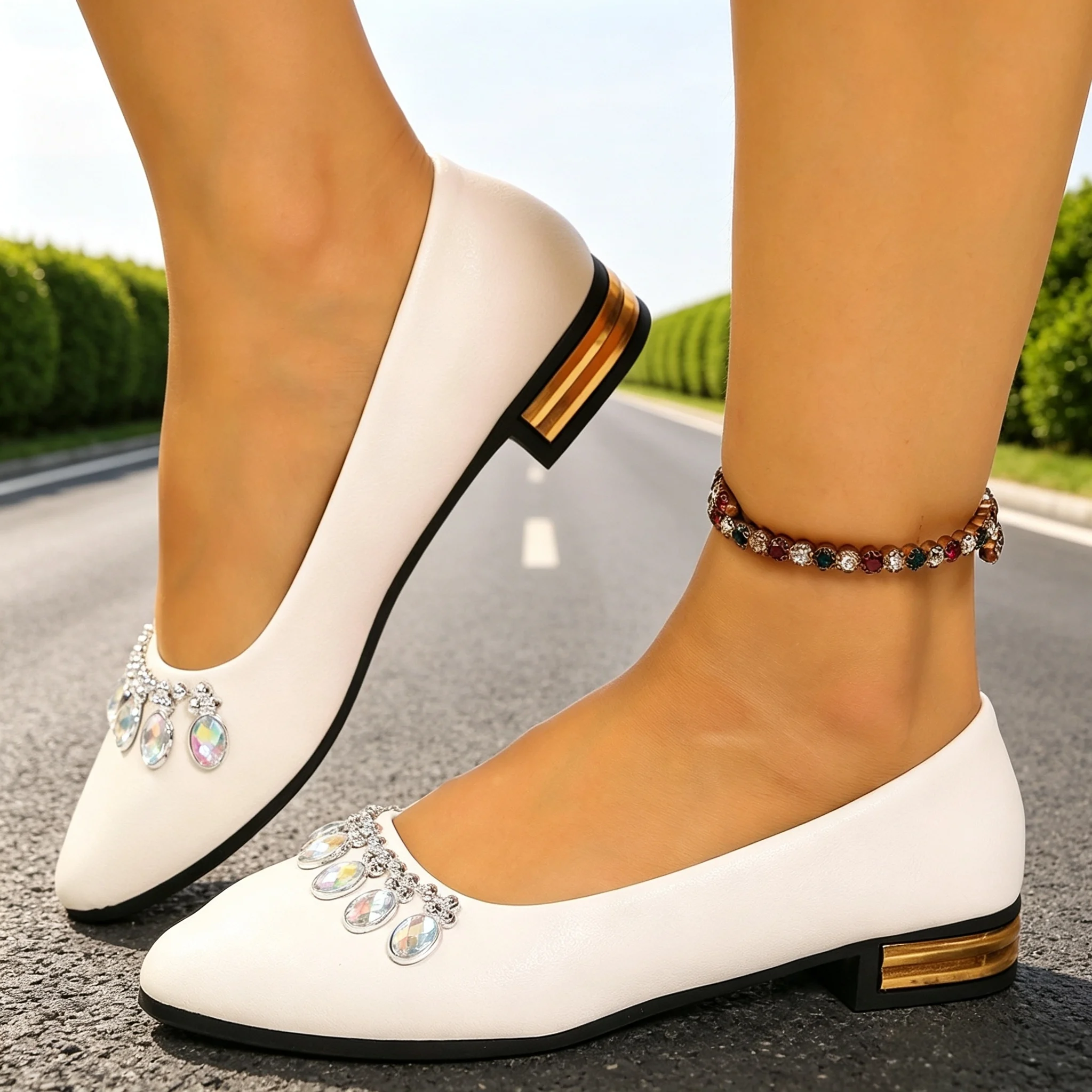 Women'S Fashion Footwear - รองเท้าส้นแบนสำหรับผู้หญิง หัวแหลม รองเท้าบัลเลต์ ไซส์ใหญ่ รองเท้าผ้าใบส้นแบนคุณภาพสูง แฟชั่น