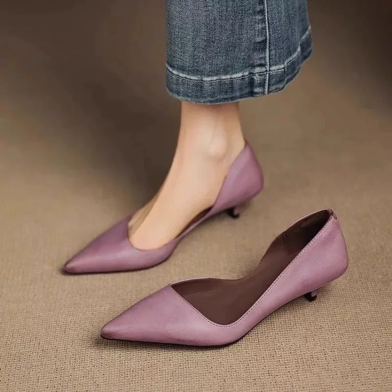 Women'S Fashion Footwear - รองเท้าส้นเข็มหัวแหลมแฟชั่นสำหรับผู้หญิง สไตล์เซ็กซี่ ระบายอากาศด้านข้าง น้ำหนักเบา