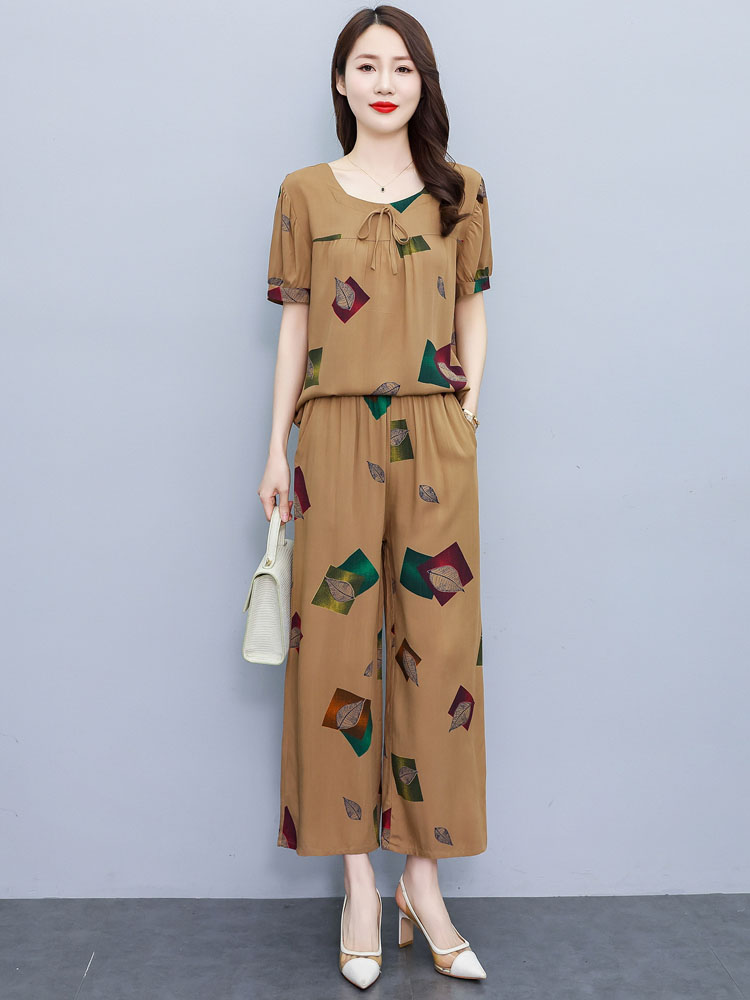 Women Fashion Over The Years - ชุดลำลองแฟชั่นฤดูร้อนปี 2025 สำหรับคุณแม่ระดับไฮเอนด์ ชุดสองชิ้นผ้าฝ้ายผสมไหม ช่วยให้ดูอ่อนวัย เสื้อผ้าสำหรับผู้หญิง