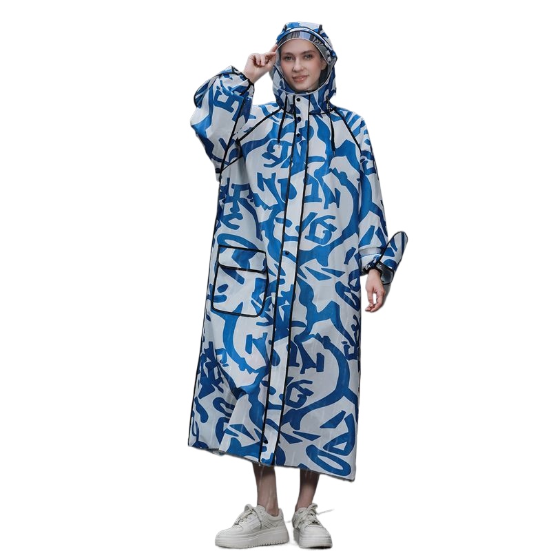 Women'S Fashion Raincoat - เสื้อกันฝนลายพรางแบบยาวสำหรับผู้ใหญ่ ทนทาน เหมาะสำหรับกิจกรรมกลางแจ้ง เดินป่า ปั่นจักรยาน เสื้อคลุมกันฝนสำหรับผู้หญิง