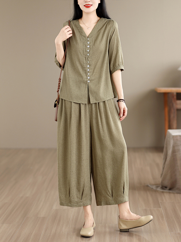ชุดเซ็ตสองชิ้น เสื้อเชิ้ตผ้าลิ - Women Fashion Over The Years บทวิจารณ์และราคา