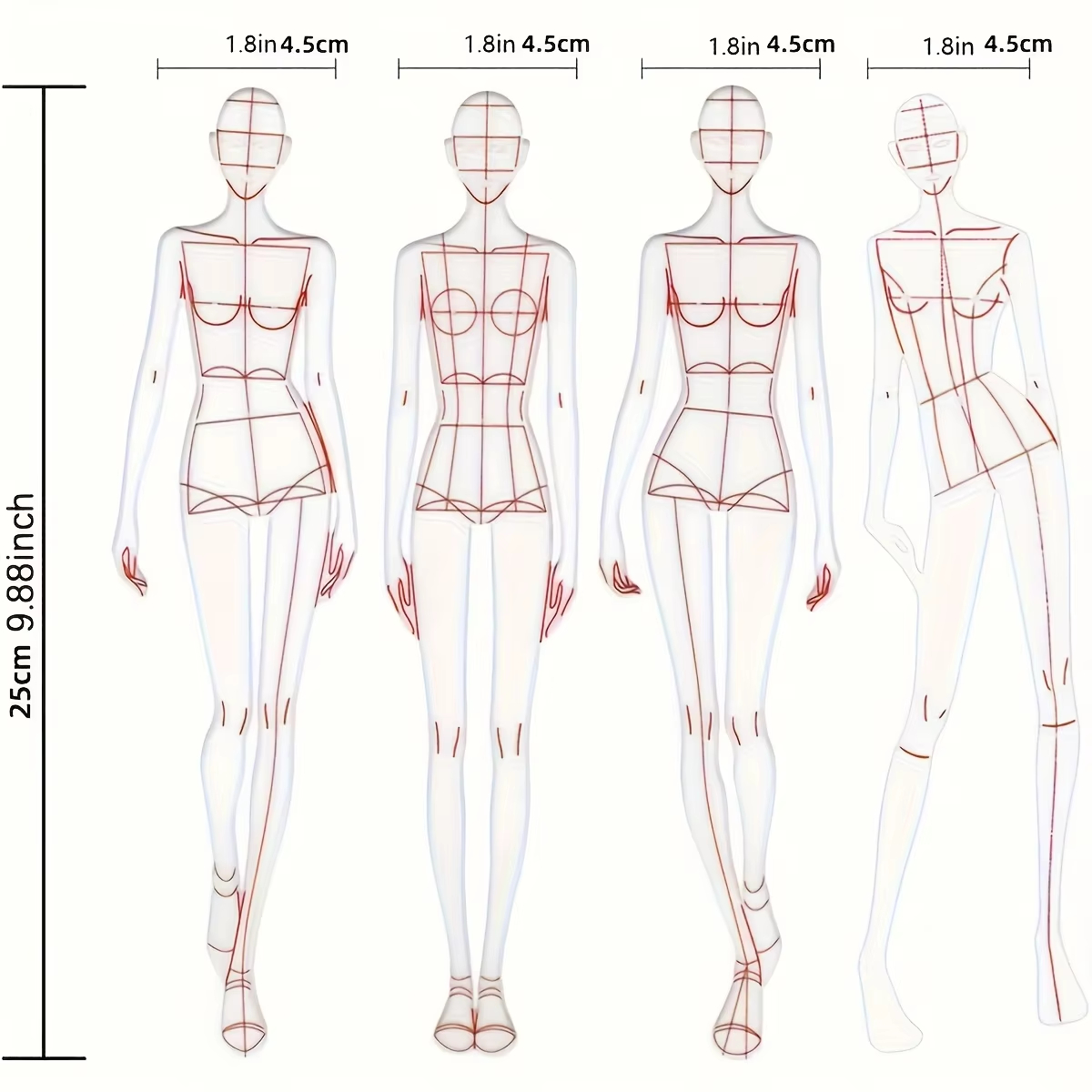 ชุดอุปกรณ์วาดภาพแฟชั่นสำหรับผู - Women Fashion Figure Template บทวิจารณ์และราคา