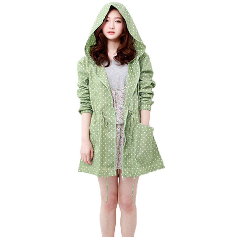 แฟชั่น Dot พิมพ์ผู้หญิงเสื้อกั - Women'S Fashion Raincoat บทวิจารณ์และราคา