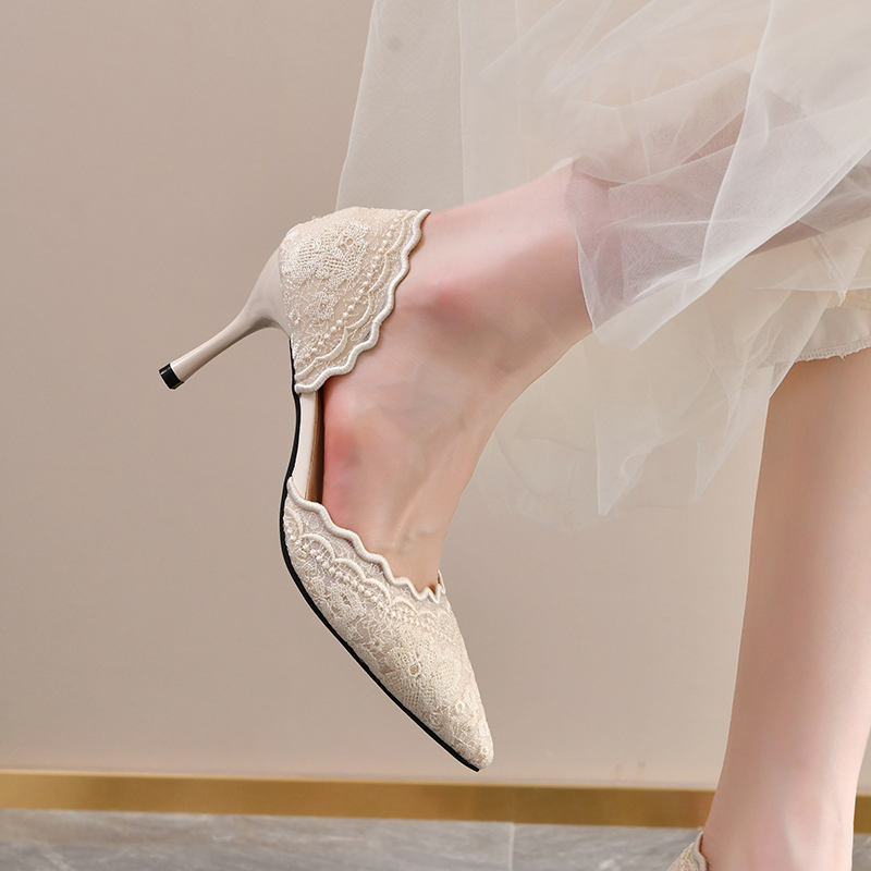รองเท้าส้นสูงหัวแหลมแบบลูกไม้ส - Women'S Fashion Footwear บทวิจารณ์และราคา