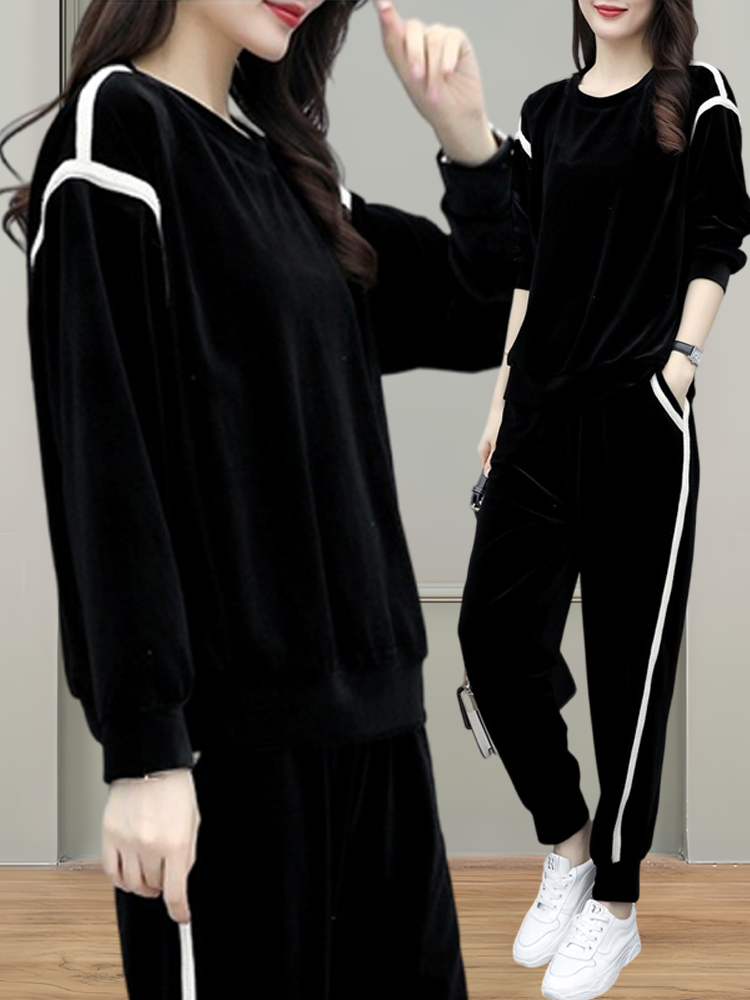 ชุดกีฬาผ้าฝ้ายแท้สีดำทันสมัยสำ - Women Fashion Over The Years บทวิจารณ์และราคา