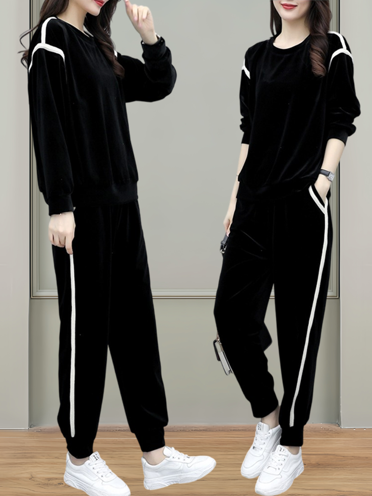 ชุดกีฬาผ้าฝ้ายแท้สีดำทันสมัยสำ - Women Fashion Over The Years บทวิจารณ์และราคา