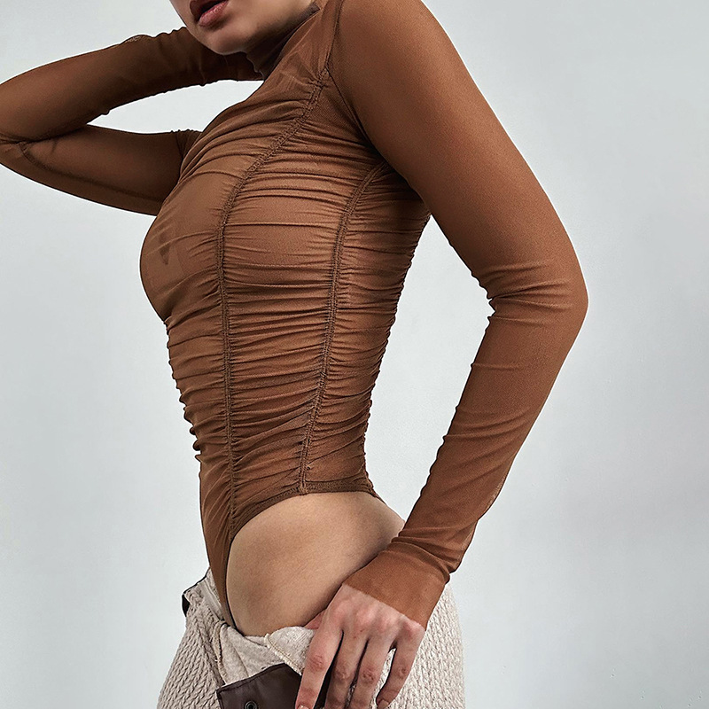 ฤดูใบไม้ร่วง 2023 แขนยาวตาข่าย - Turtleneck Bodysuit บทวิจารณ์และราคา