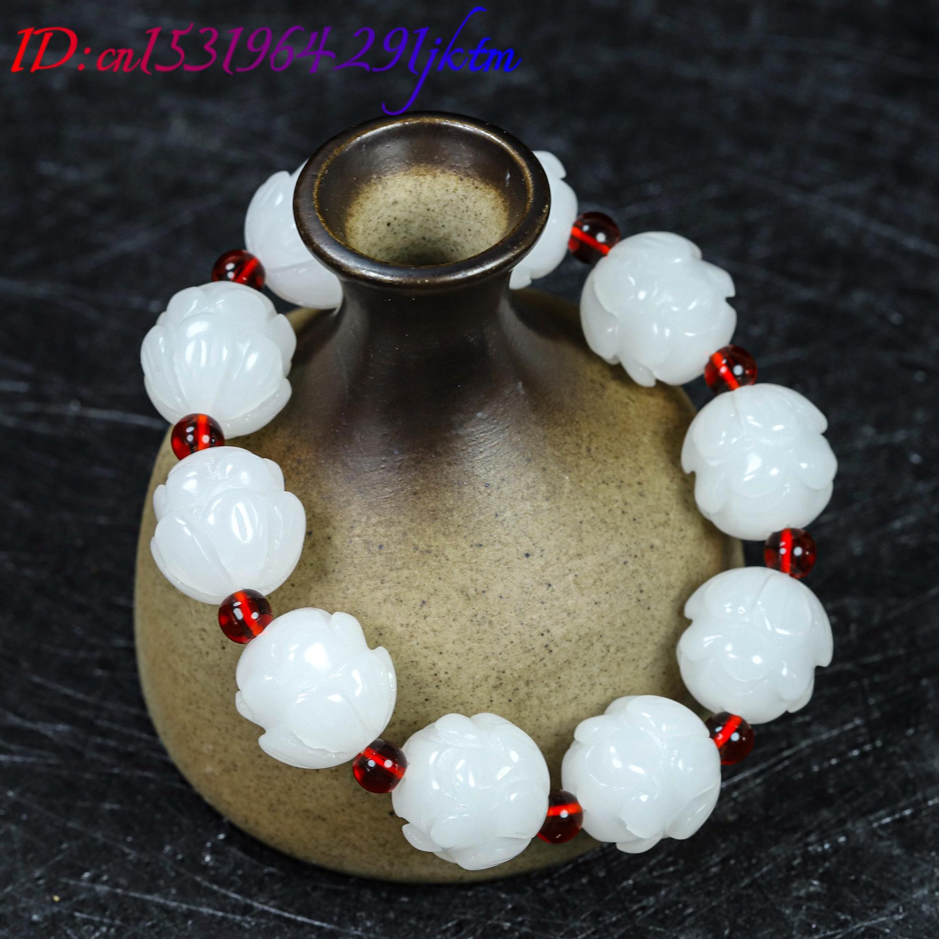 หยกขาวแท้ สร้อยข้อมือลายดอกบัว - Women Fashion Designer บทวิจารณ์และราคา