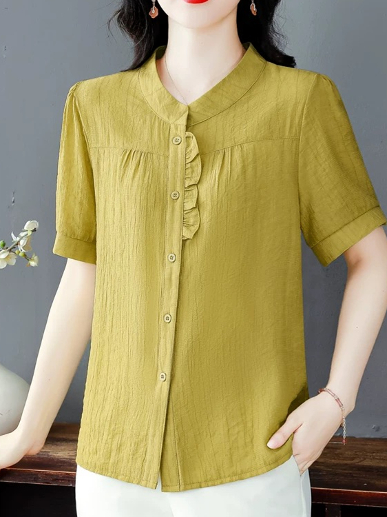 เสื้อเชิ้ตแขนสั้นผ้าลินินผสมคอ - Women Fashion Over The Years บทวิจารณ์และราคา