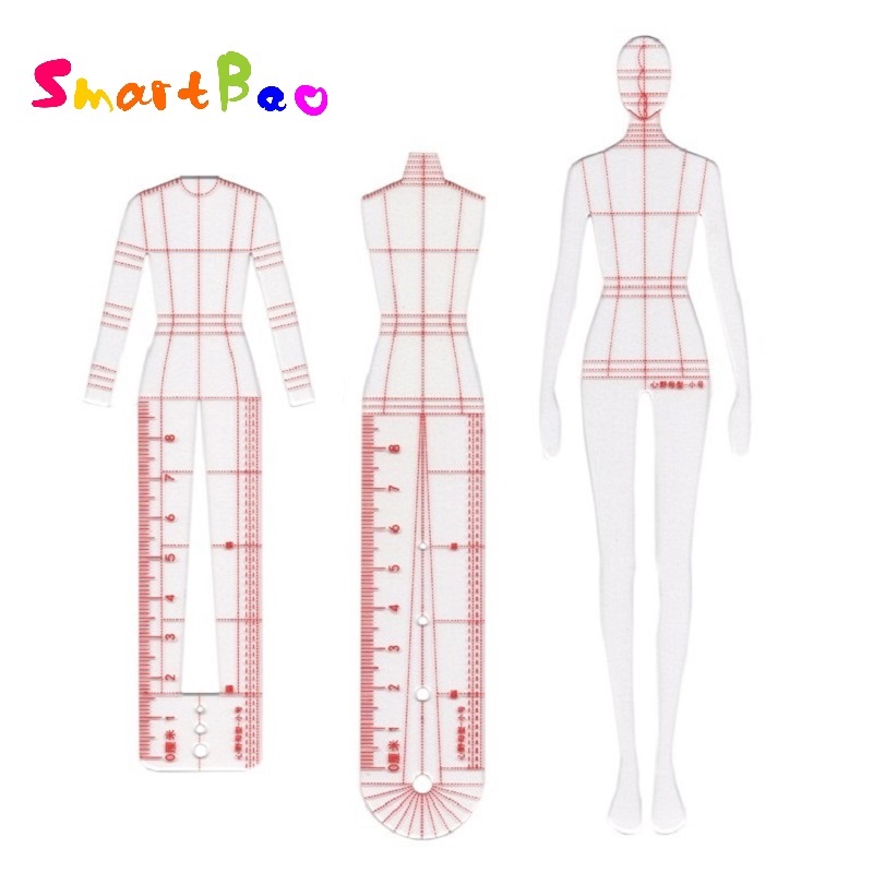 ผู้หญิงแฟชั่นวาดไม้บรรทัดรูปวา - Women Fashion Figure Template บทวิจารณ์และราคา