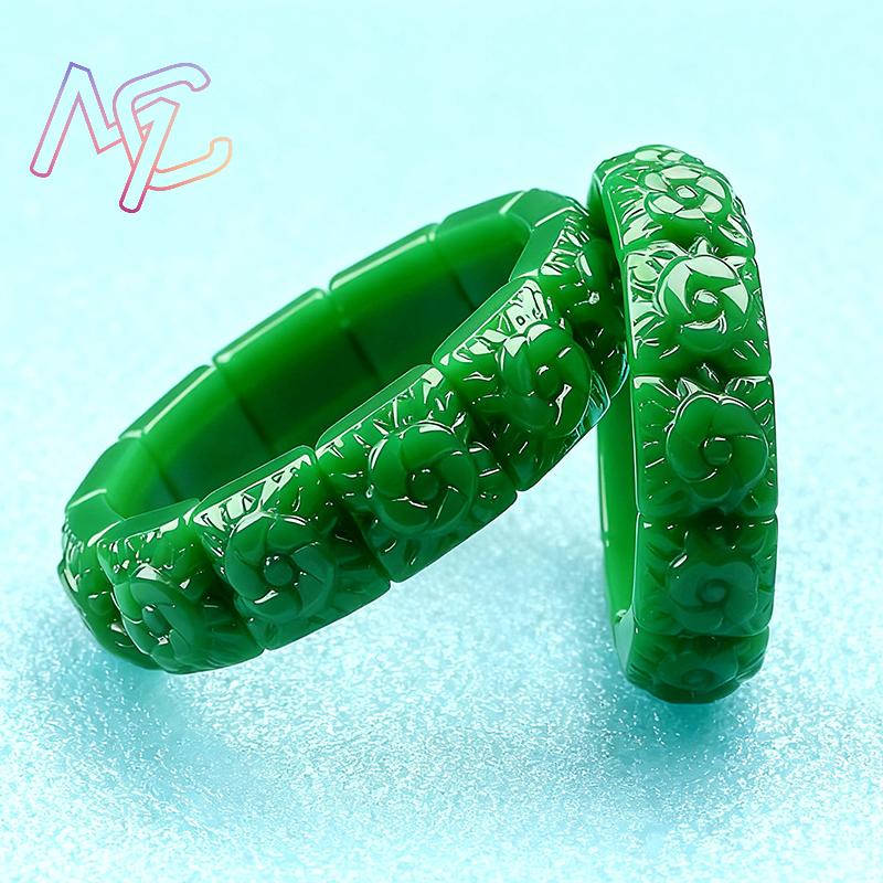 กำไลข้อมือหยกแท้ลายดอกไม้ ดีไซ - Women Fashion Designer บทวิจารณ์และราคา