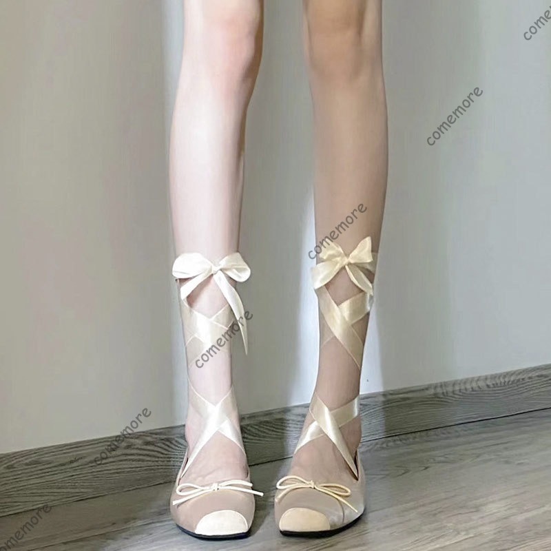รองเท้าบัลเล่ต์ผูกเชือกแบบผูกข - Women'S Fashion Footwear บทวิจารณ์และราคา