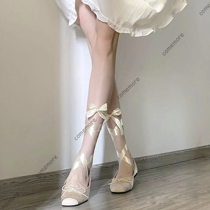รองเท้าบัลเล่ต์ผูกเชือกแบบผูกข - Women'S Fashion Footwear บทวิจารณ์และราคา