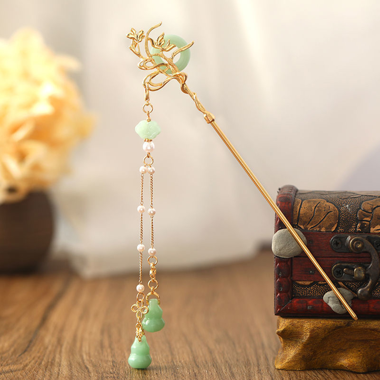 สไตล์จีนแก้วสําหรับผู้หญิงEleg - Women Fashion Jewellery บทวิจารณ์และราคา