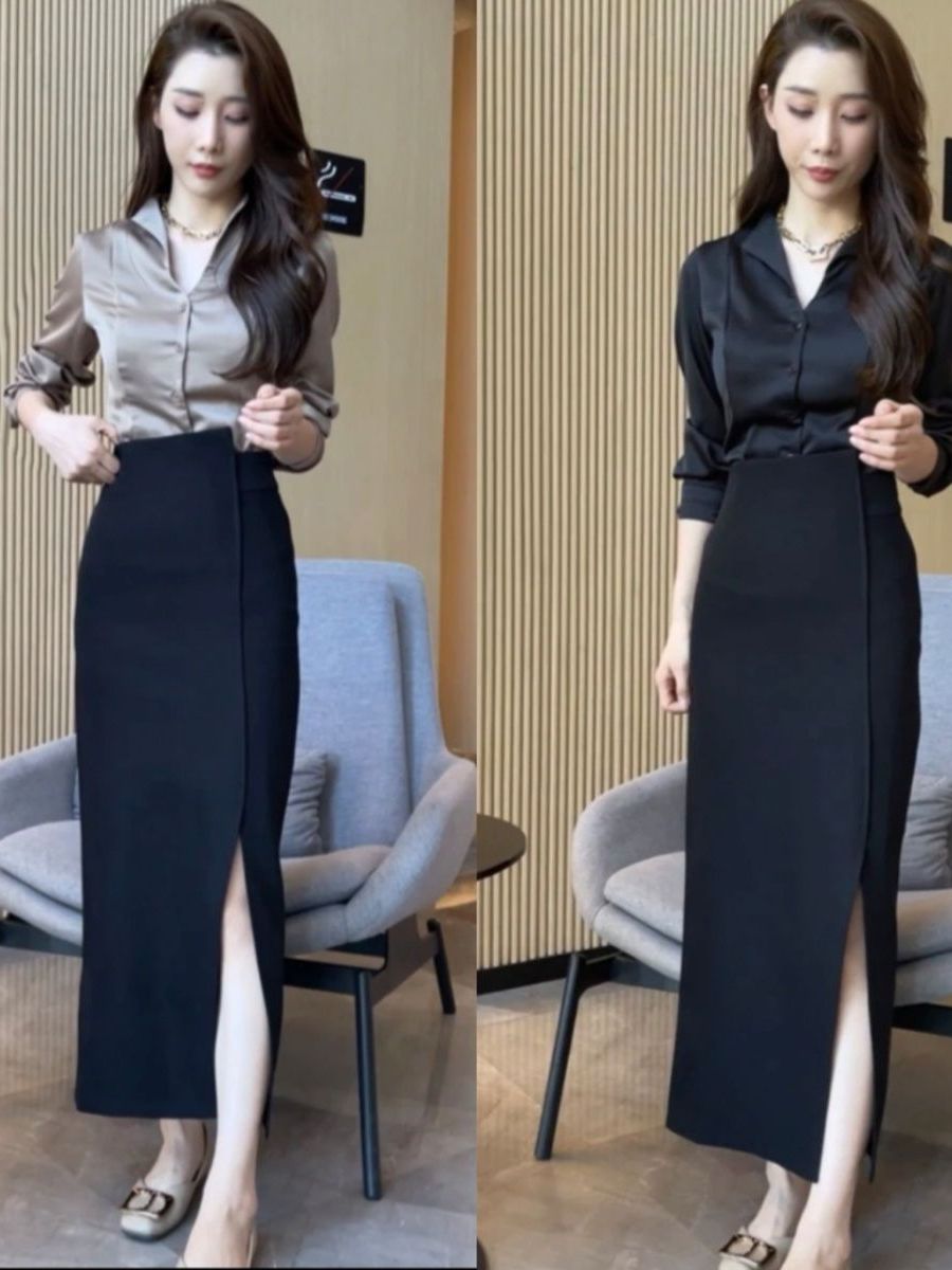 ชุดเซ็ตสองชิ้นเสื้อซาตินทรงหรู - Women Fashion Over The Years บทวิจารณ์และราคา