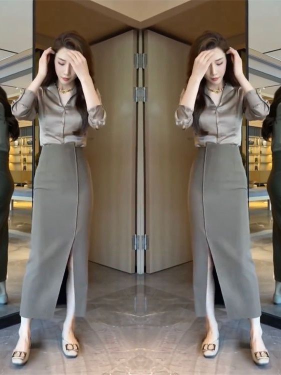 ชุดเซ็ตสองชิ้นเสื้อซาตินทรงหรู - Women Fashion Over The Years บทวิจารณ์และราคา