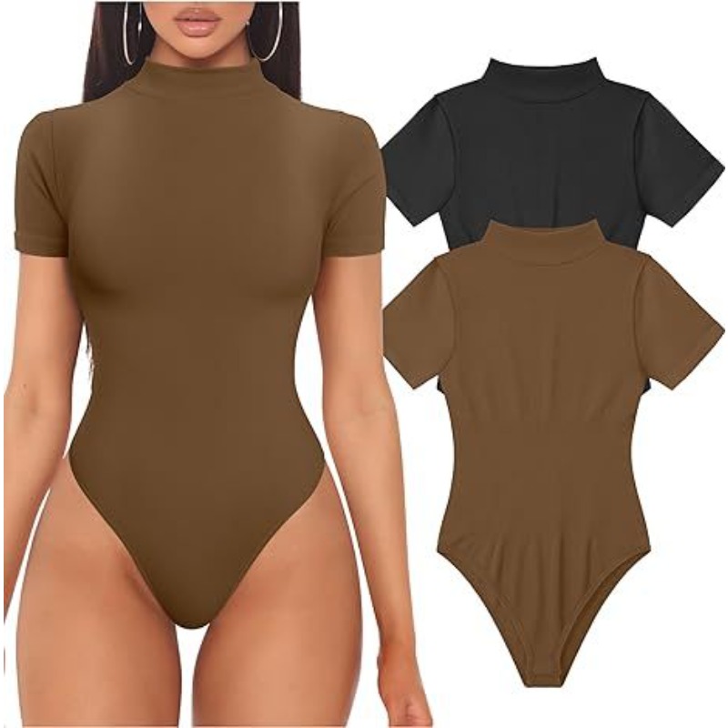 แขนสั้นคอเต่าบอดี้สูทผู้หญิงเส - Turtleneck Bodysuit บทวิจารณ์และราคา
