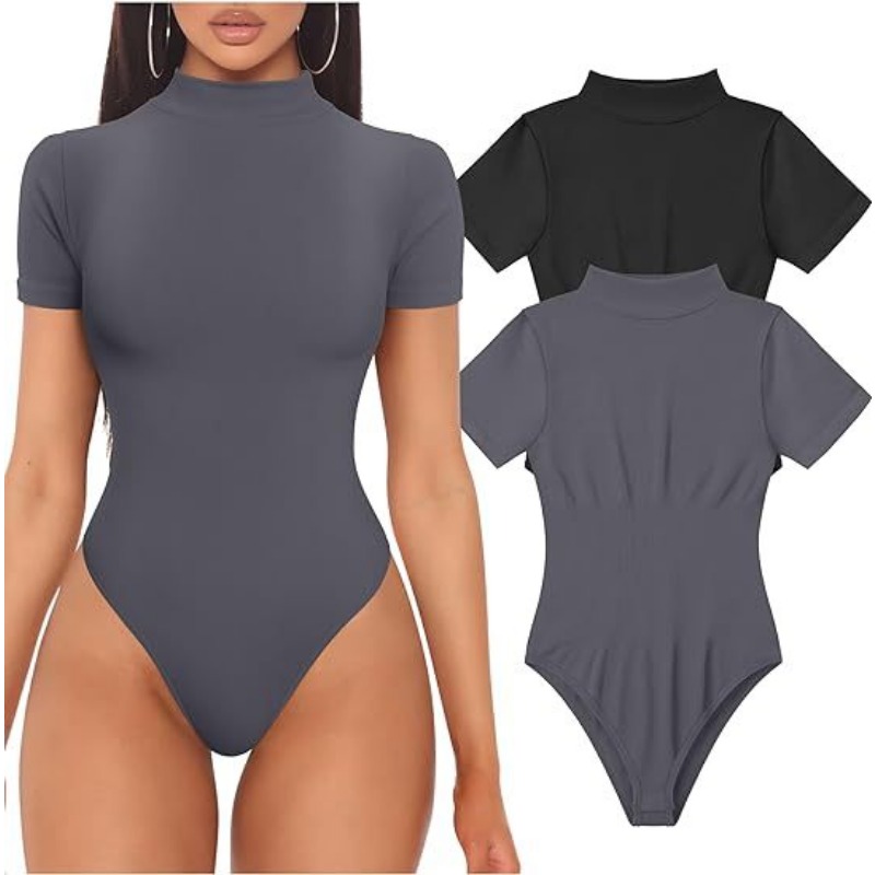 แขนสั้นคอเต่าบอดี้สูทผู้หญิงเส - Turtleneck Bodysuit บทวิจารณ์และราคา