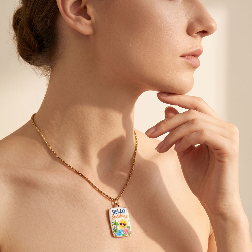 จี้สแตนเลสเคลือบสองด้าน 2 ชิ้น - Women Fashion Jewellery บทวิจารณ์และราคา