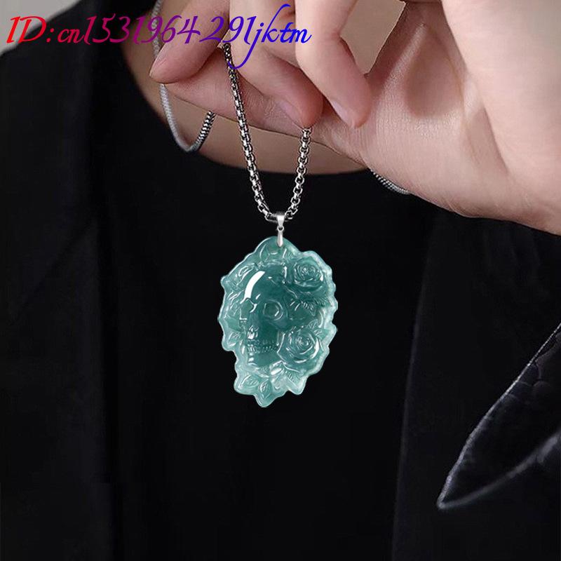 จี้สร้อยคอรูปหัวกะโหลกหยกพม่าแ - Women Fashion Designer บทวิจารณ์และราคา